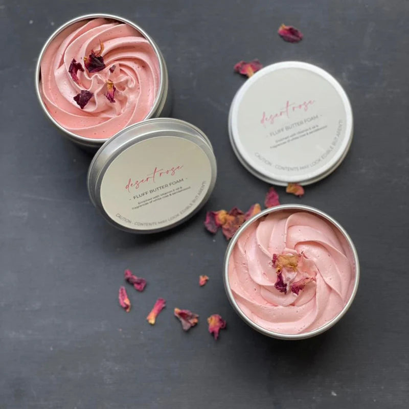 Desert Rose Glow Set – 1 Soy wax Candle + 2 fluffs